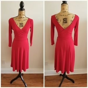 Bright Red Vintagey Wrap Dress